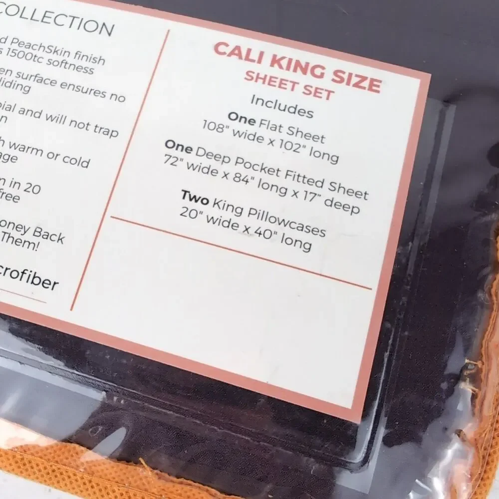 Peach Skin Sheets Classic Collection 1500TC Cali King Eggplant Dark Purple NEW